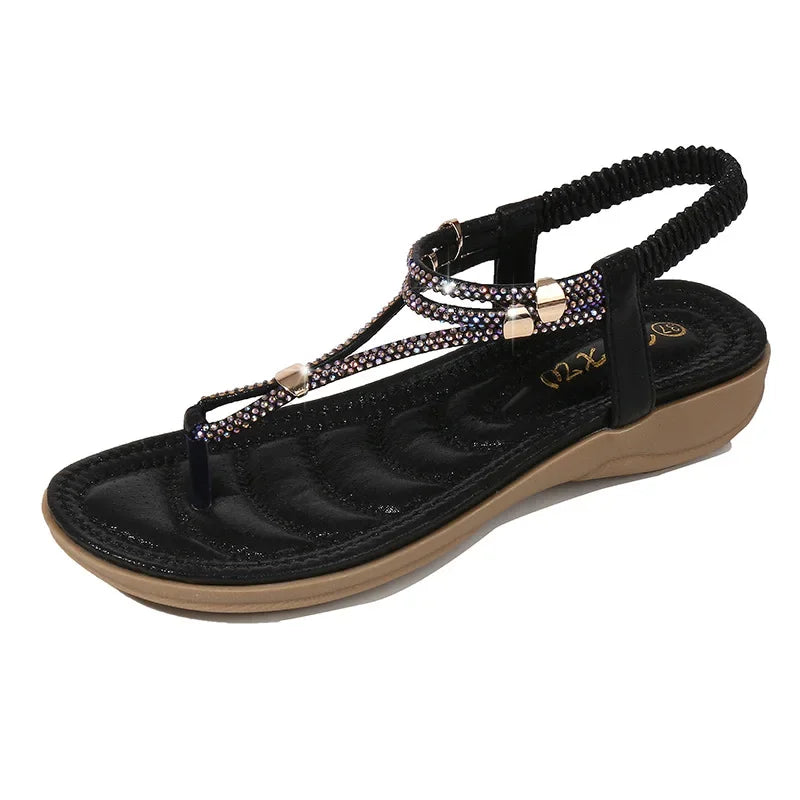 TIMETANG  Fashion Luxury Designer Wedge Shoes for Women Flat Sandals Ladies Beach Sandals Women Sandles