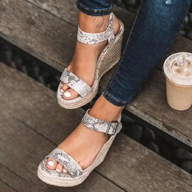 Women Leisure Wedges Heeled Wedge Heel Serpentine Sandals  Summer New Sandals Party Platform High Heels Shoes Sandalias Mujer