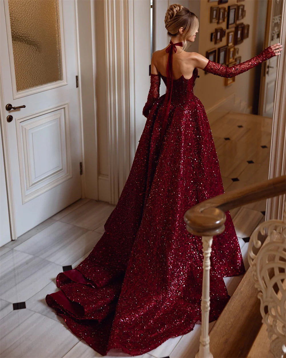 Amanda Strapless Draped Sleeveless Robes De Soirée Side High Split Exquisite Evening Dresses Wedding Party Simple Wedding Dress - My Store