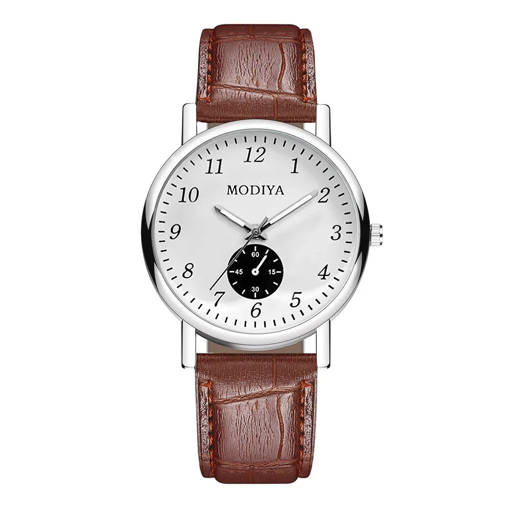 Men's Watches Business Wrist Watch Luxury Leather Strap Analog Watches Quartz Wristwatches Clock Men Women Casual Simple Watch
