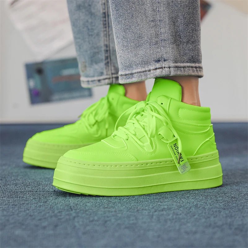 Fashion Green Designer Mens Sneakers Autumn Casual Sports Skateboard Shoes for Men High Top White Sneaker Platform Footwear Male