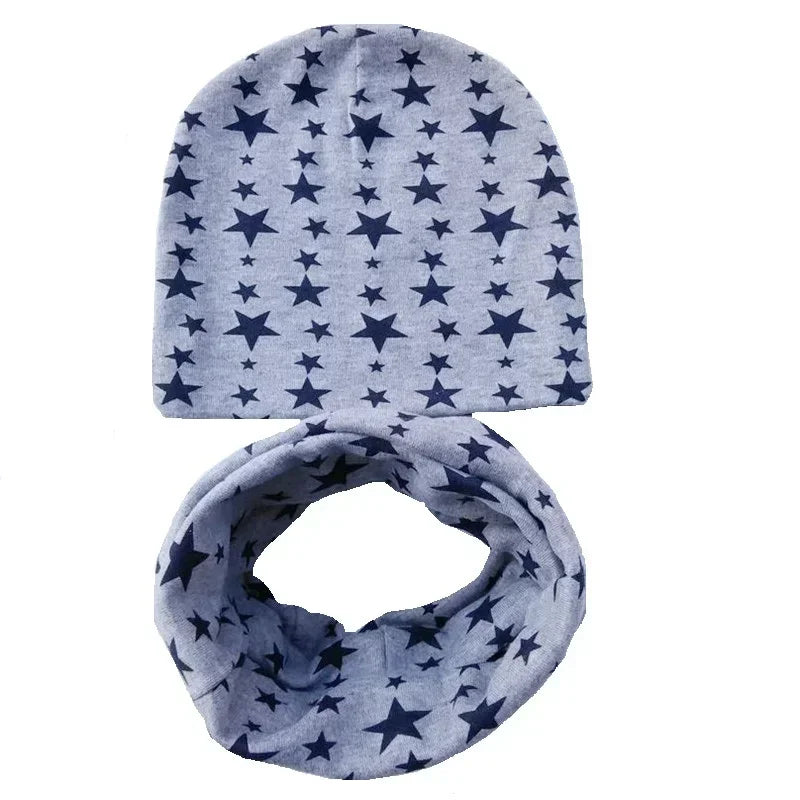 Winter Spring Cotton Baby Hat Scarf Infant Hat Set Duvet Fabric Beanie Hats for Kids Baby Girl Hat Baby Boy Hat Plush Warm Hat