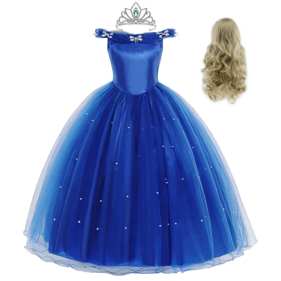 Girls Cinderella Dress Christmas Halloween Party Princess Costumes Kids Birthday Gown Dresses