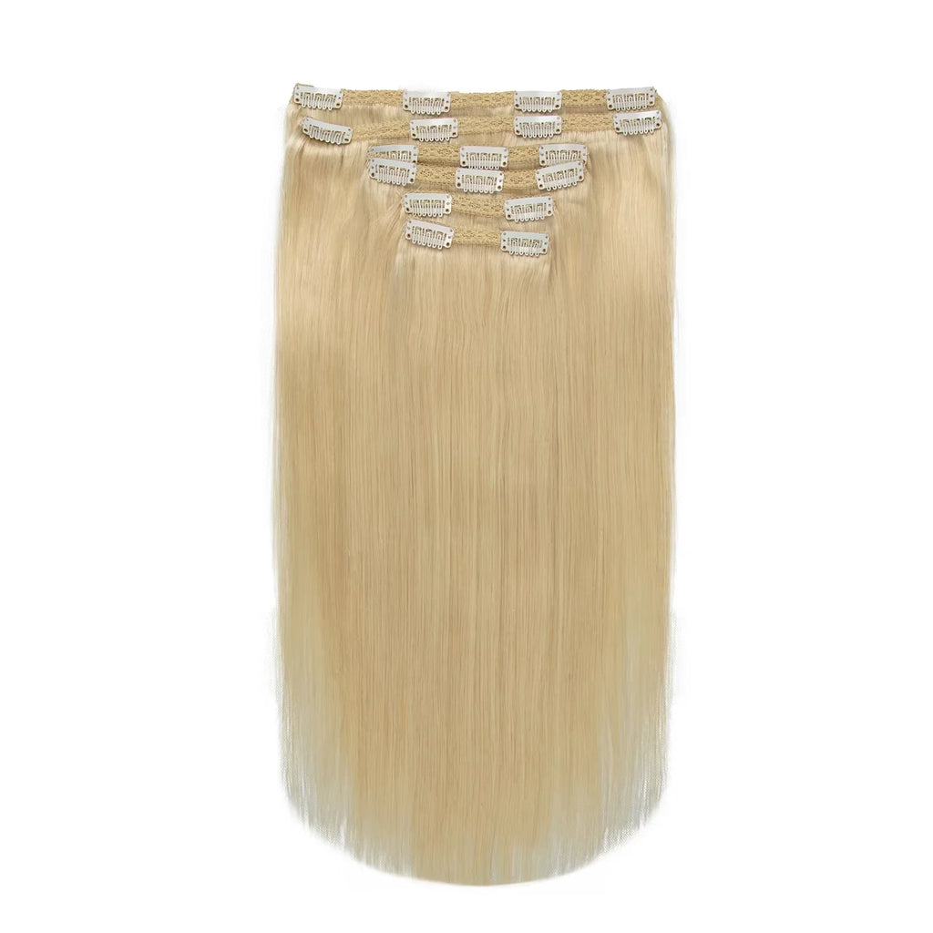 Clip in Hair Extension Human Hair Machine Remy 24inch 240g Full Head  Real Natural Hair Extensions Thinck End  Hair Clips 6PCS