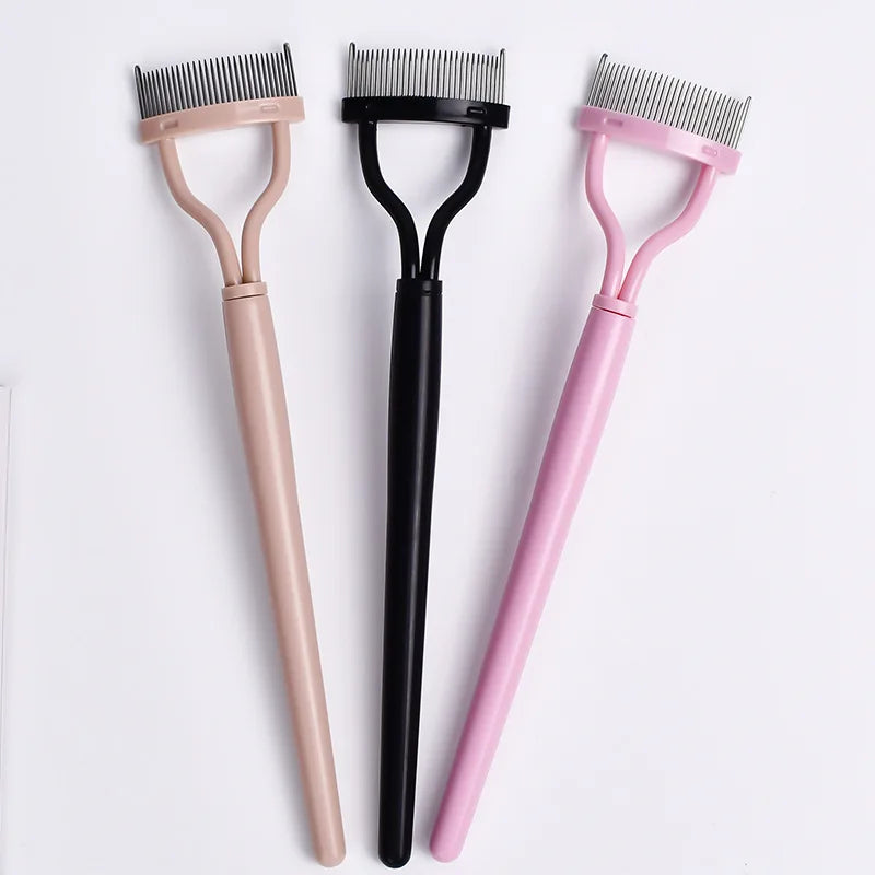 Eyelash Separator Metal Teeth Straight Eyelash Curler Beauty Makeup Stainless Eyelash Brush Comb Mascara Curl Makeup Tool - My Store