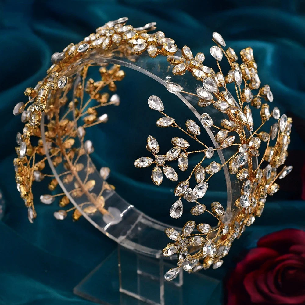 Bride Hair Jewelry Rhinestone Accessories Band Wedding Headwear Headband Crown Queen Brides Tiara Baroque Hair Accessories
