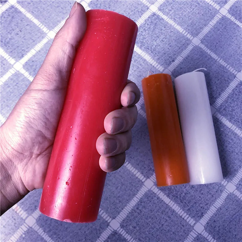 Pillar Candles - 60 Long Burning Hours Candle, 17x4.9cm Dripless Candle - Perfect for Wedding Candles, Party, Red, White, Orange