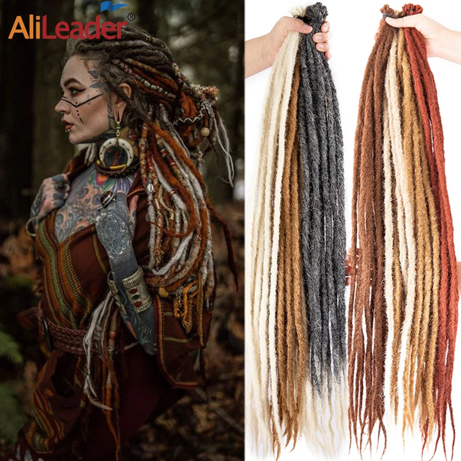 5 Strands Reggae Synthetic 20 36inch Handmade Dreadlocks Hair Extensions Faux Locks Crochet Hair Braid Hairpiece for Women/Men