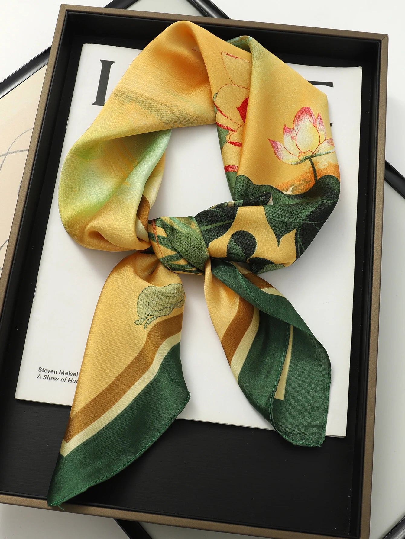 Fashion Scarves for Women Shawl Print Silk Satin Hijab Scarf Female Bandana 70*70cm Luxury Brand Square Shawls Scarfs for Ladies