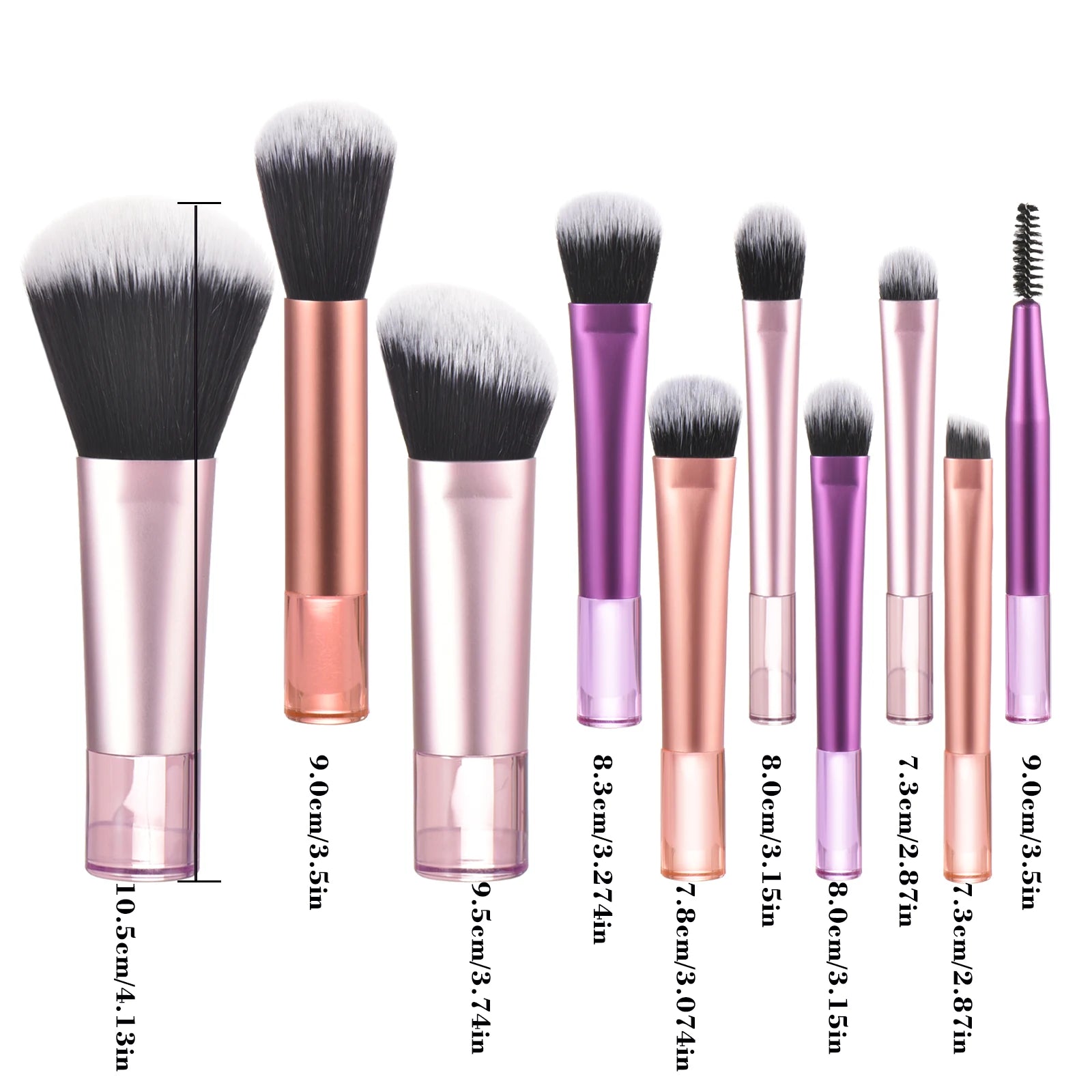 10 Color Mini Makeup Brush Travel Portable Makeup Tool Makeup Puff - Palm Brush Professional Makeup Tool Set Christmas Gift - My Store