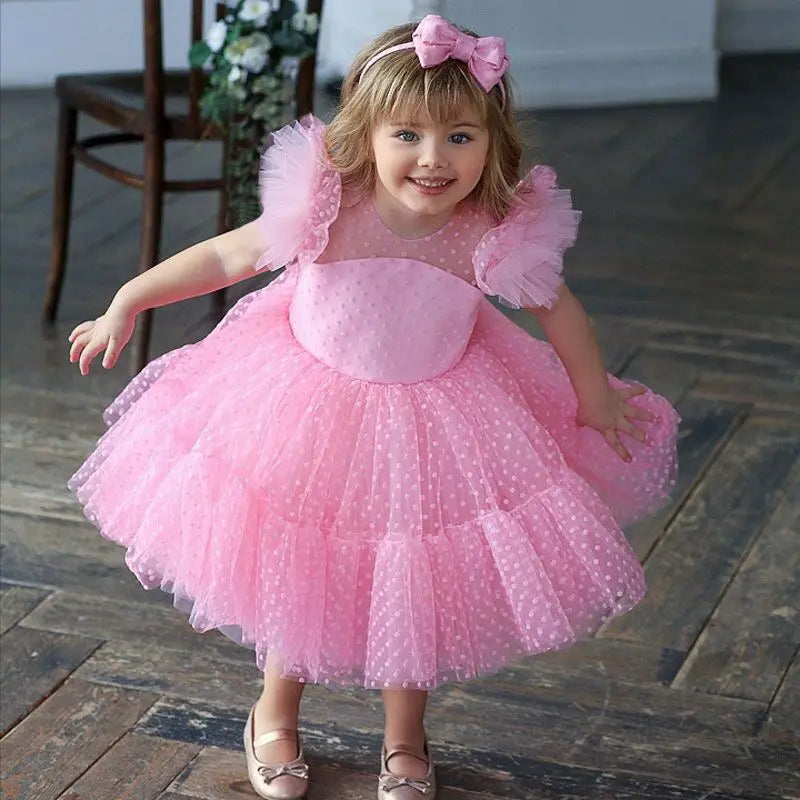 Wedding Party Dress for Girl Flower New Year Elegant Kids Evening Dresses Children Tulle Bridesmaid Dresses Girls Prom Vestidos - My Store