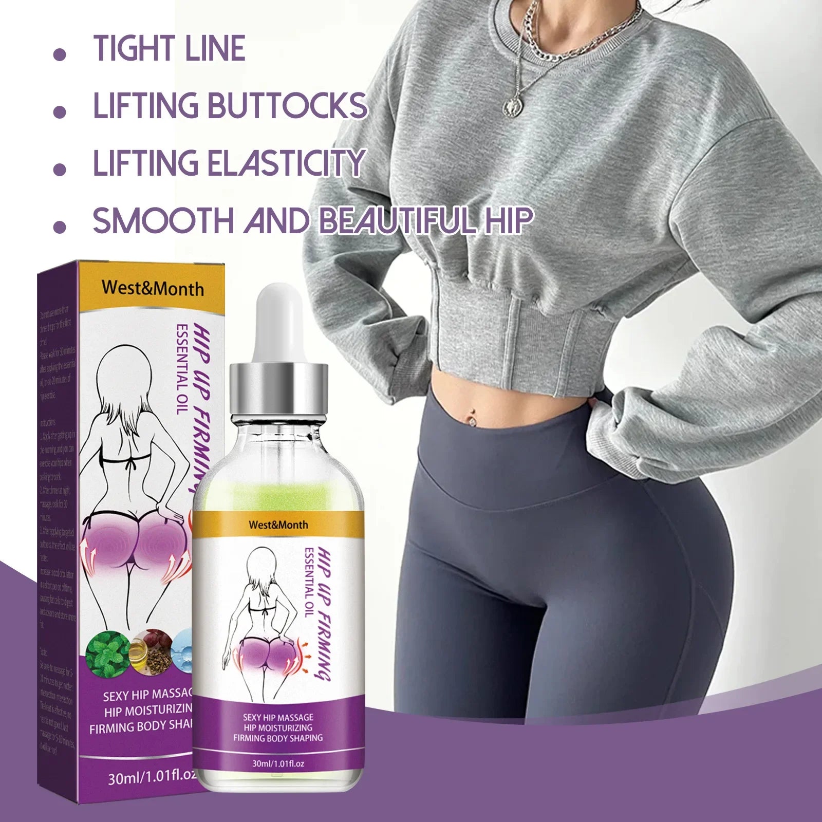 Buttock Massage Essential Oil Effective Hip Lift Up Enhancement Shaping Firming Big Ass Plumping Sexy Lady Butt Enlargement Oil