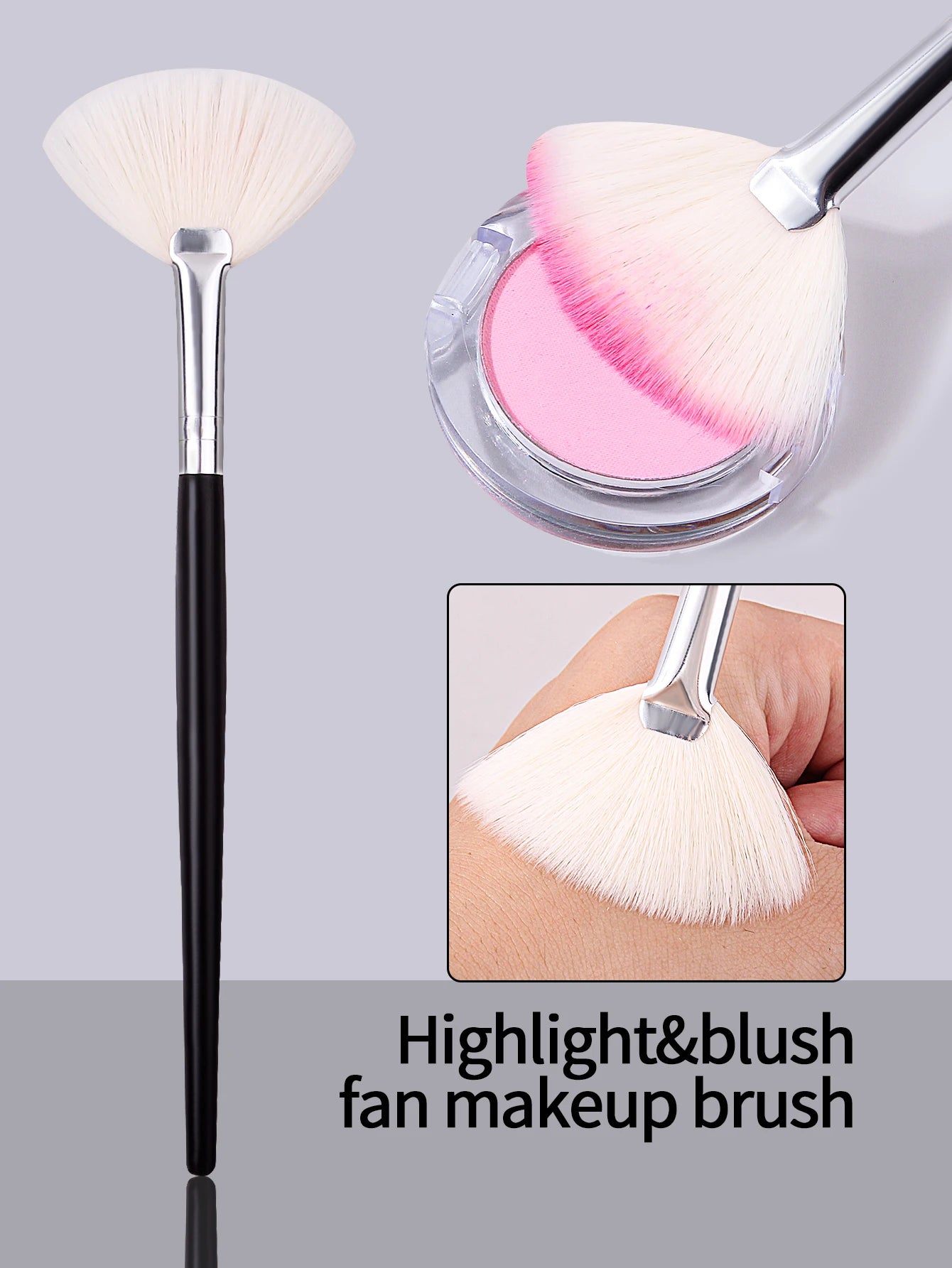 1PC High Grade Highlighter Brush Makeup Accessories Cosmetics Fan Shape Makeup Brush Highlighter Makeup Brush Powder Brush - My Store