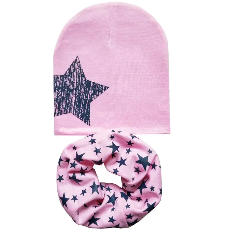 Winter Spring Cotton Baby Hat Scarf Infant Hat Set Duvet Fabric Beanie Hats for Kids Baby Girl Hat Baby Boy Hat Plush Warm Hat