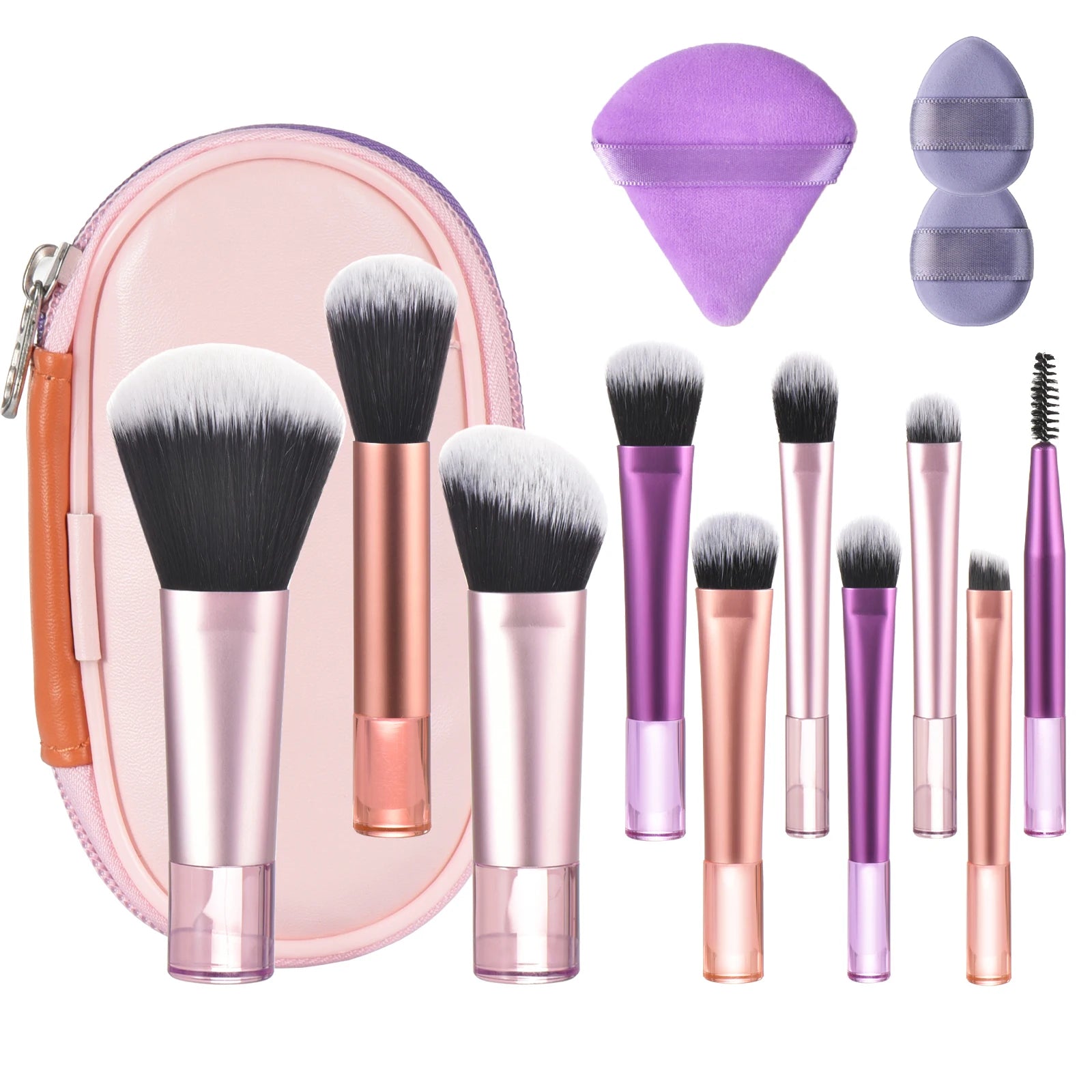 10 Color Mini Makeup Brush Travel Portable Makeup Tool Makeup Puff - Palm Brush Professional Makeup Tool Set Christmas Gift - My Store