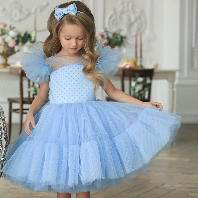 Wedding Party Dress for Girl Flower New Year Elegant Kids Evening Dresses Children Tulle Bridesmaid Dresses Girls Prom Vestidos - My Store