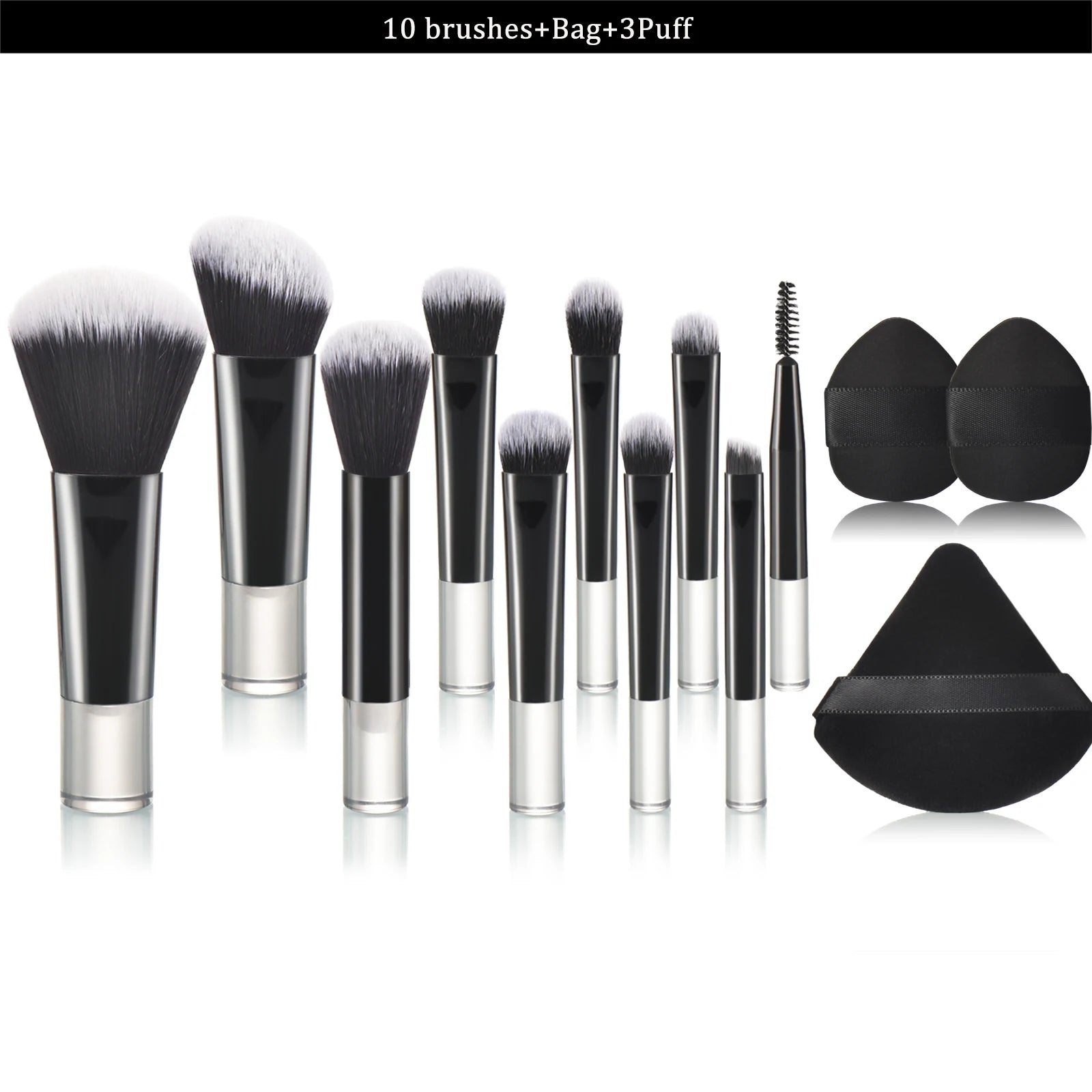 10 Color Mini Makeup Brush Travel Portable Makeup Tool Makeup Puff - Palm Brush Professional Makeup Tool Set Christmas Gift - My Store
