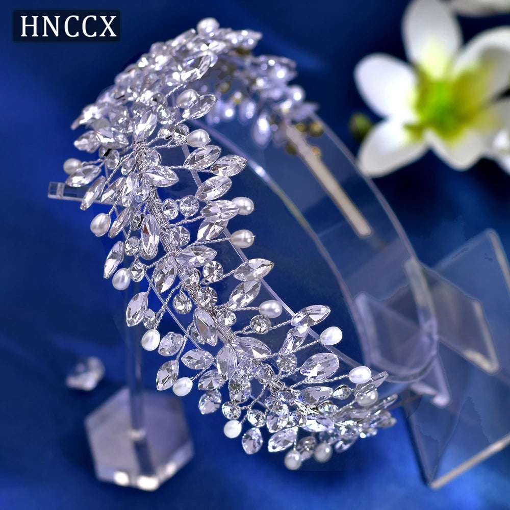 HNCCX Silver Color Alloy Leaves Hair Accessories for Elegant Girls Bride Bridal Wedding Hair Accessories Headpieces Gift CP603