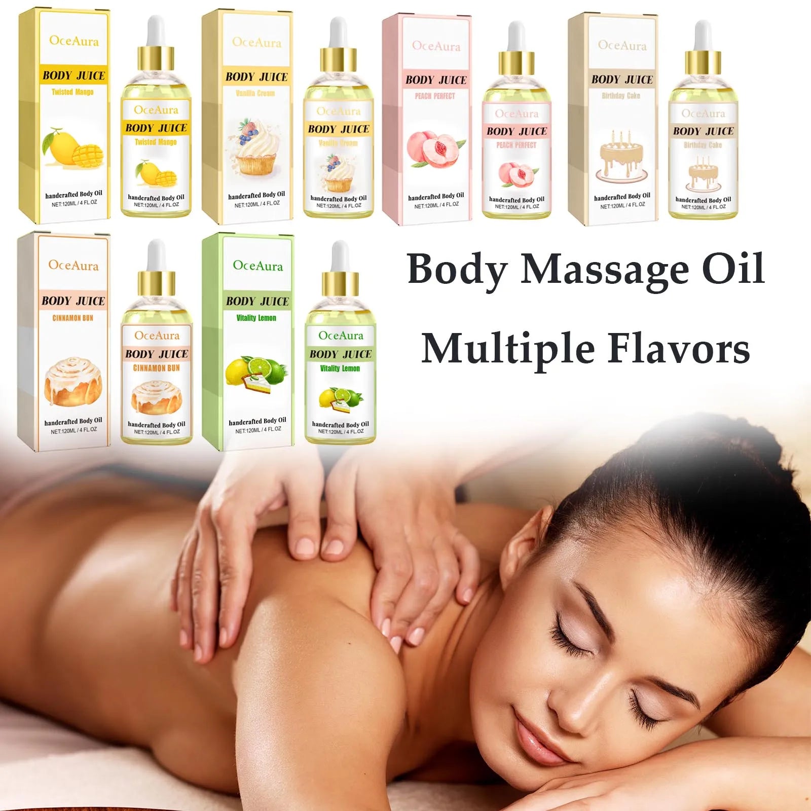 Vanilla Body Massage Oil for Glowing Skin Repair Smooth Stress Relief Moisturizing Dry Skin Tightening Body Essential Oils Care