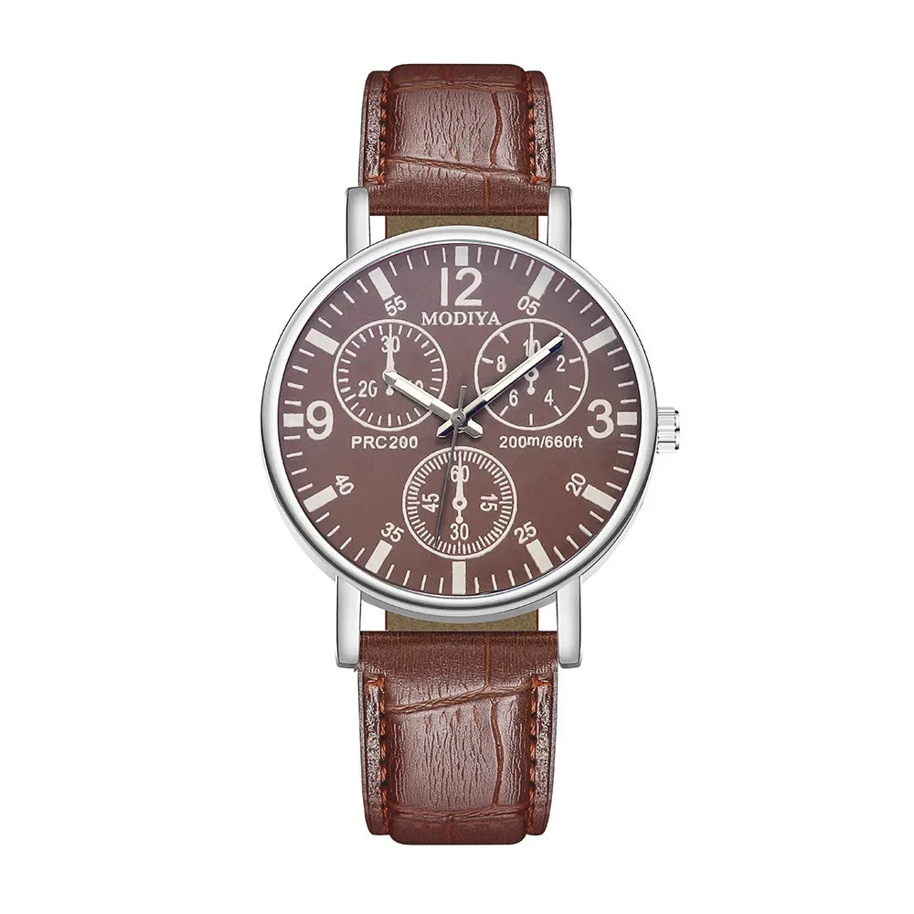 Men's Watches Business Wrist Watch Luxury Leather Strap Analog Watches Quartz Wristwatches Clock Men Women Casual Simple Watch