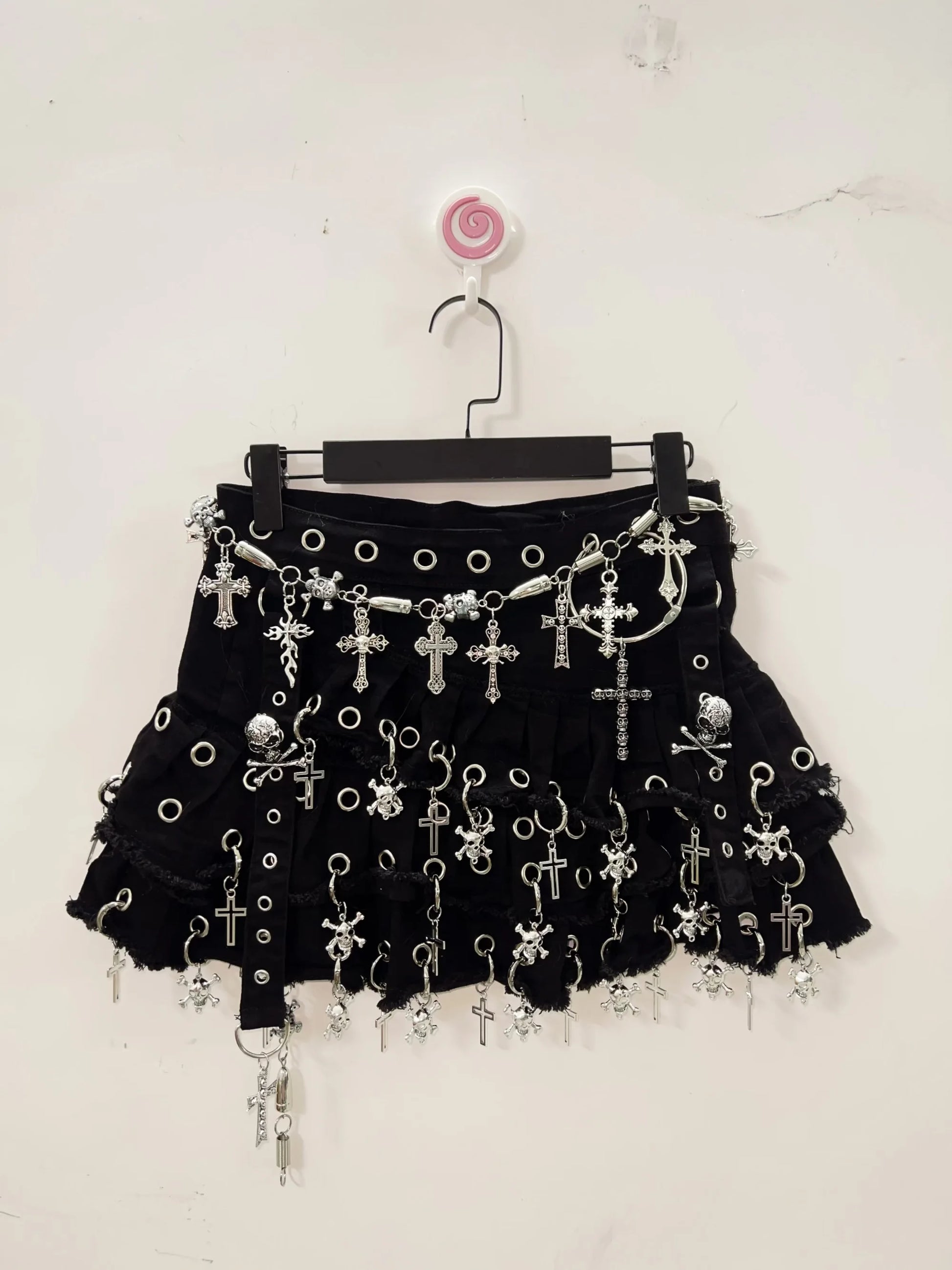 Cowboy Skirt Harajuku Fashion Cross Skirt Skull Short Skirts Y2k Fashion Gothic Skirt Y2k Short Skirts  Vintage Short Skirts