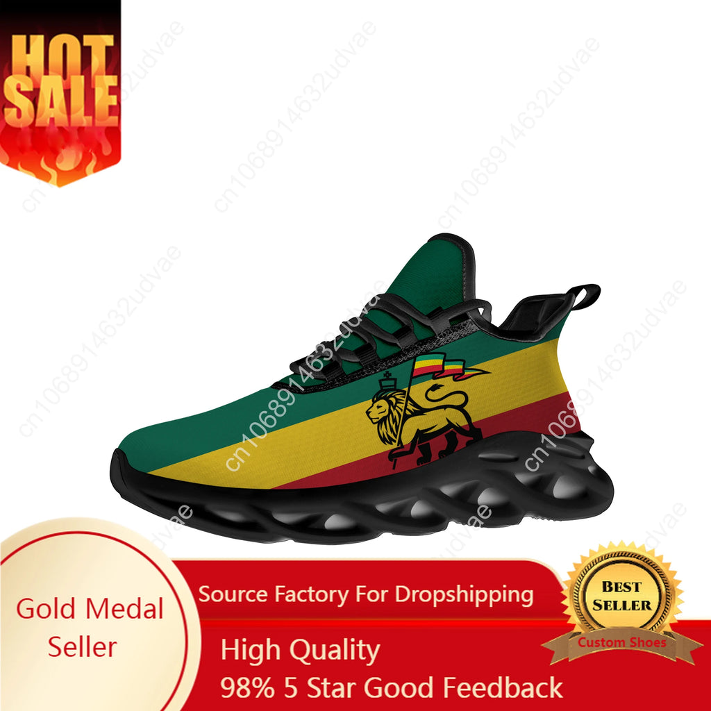 Reggae Rastafarian Rasta Rastafari Lion of Judah Flats Sneakers Mens Womens Sports Running Shoes Sneaker Customized Made Shoe