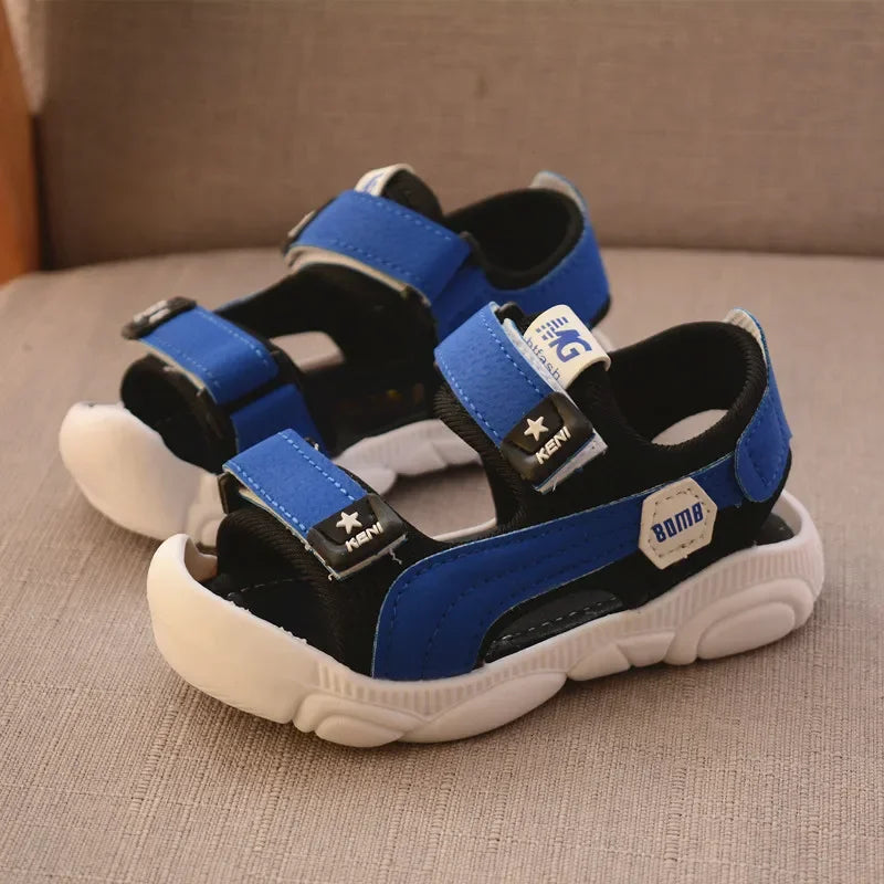 2024 Summer Children Shoes Boys Soft Soles Beach Shoes Male Baby Baotou Anti-Kick Children's Sandals Princepard Summer Sandals