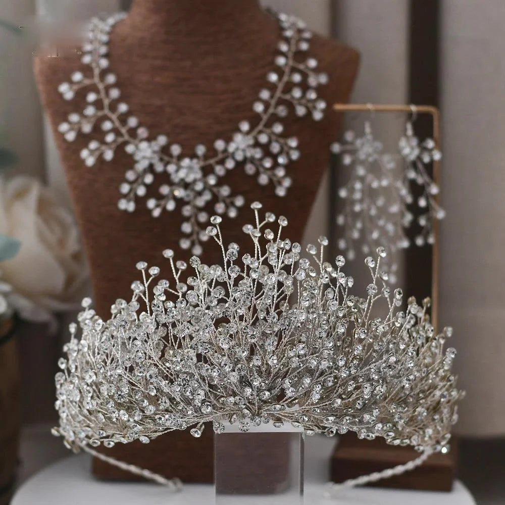 Bride Hair Jewelry Rhinestone Accessories Band Wedding Headwear Headband Crown Queen Brides Tiara Baroque Hair Accessories