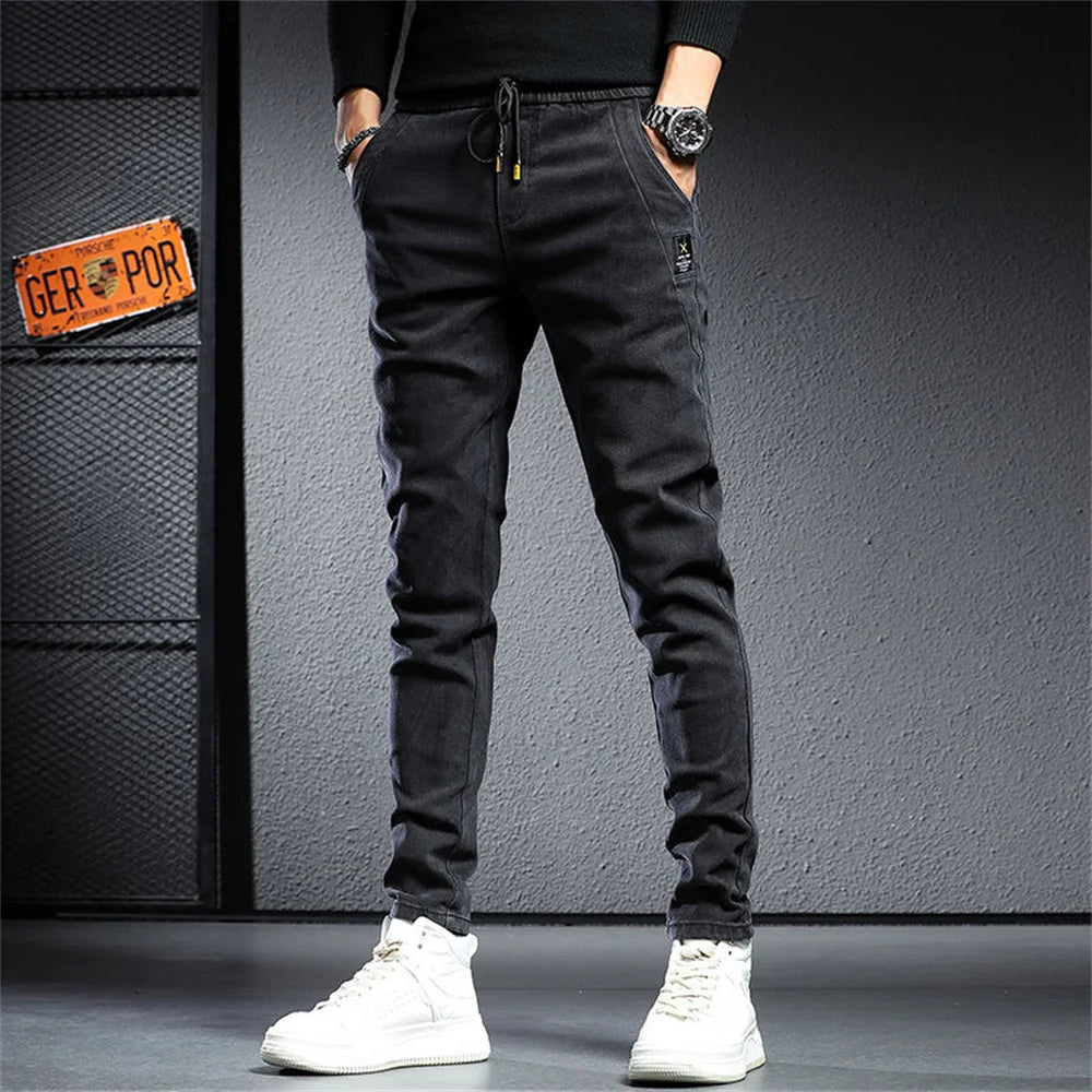Spring Summer Black Gray Cargo Jeans Men Streetwear Denim Jogger Pants Men Baggy Harem Jean Trousers Cargo Pants Men Jeans