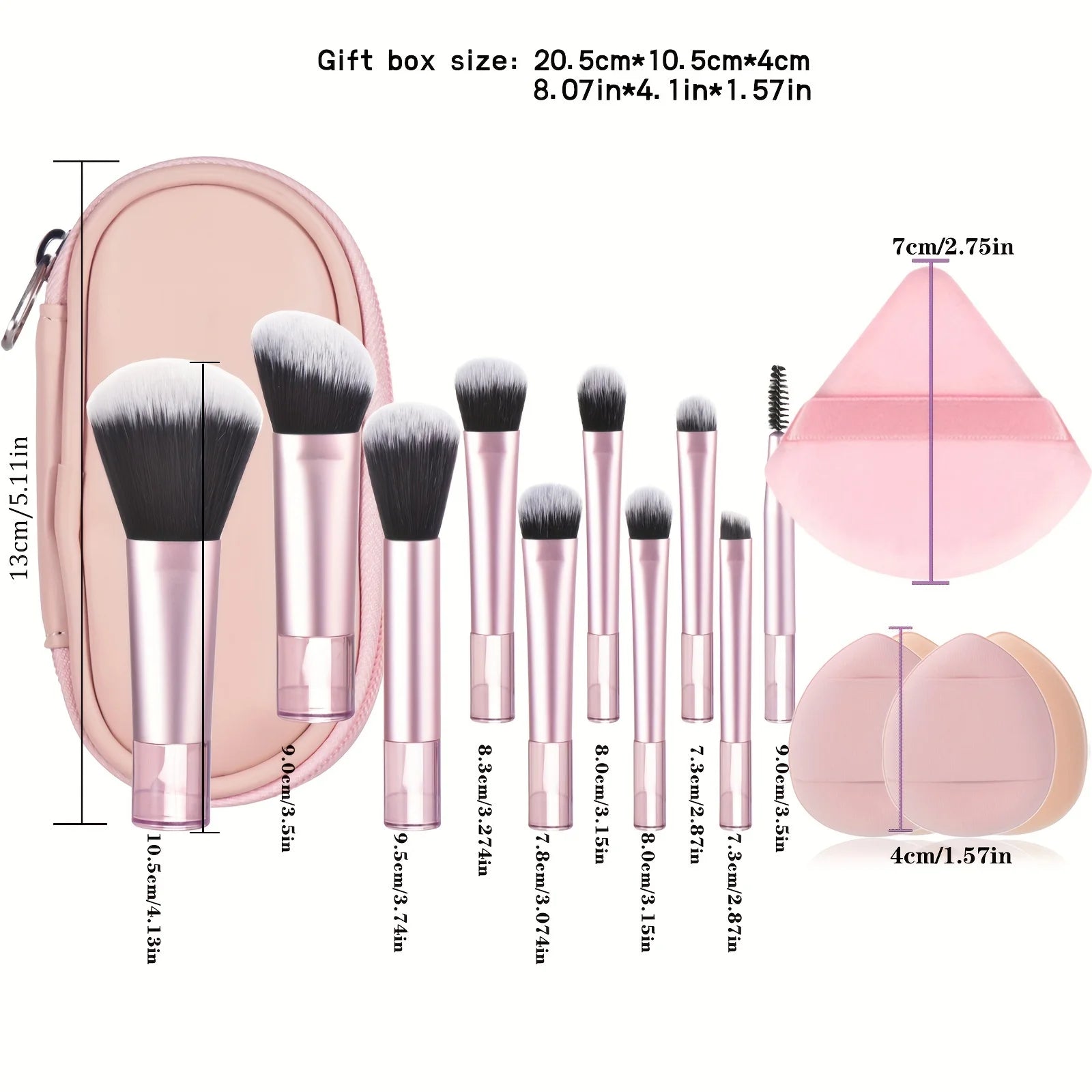 10 Color Mini Makeup Brush Travel Portable Makeup Tool Makeup Puff - Palm Brush Professional Makeup Tool Set Christmas Gift - My Store