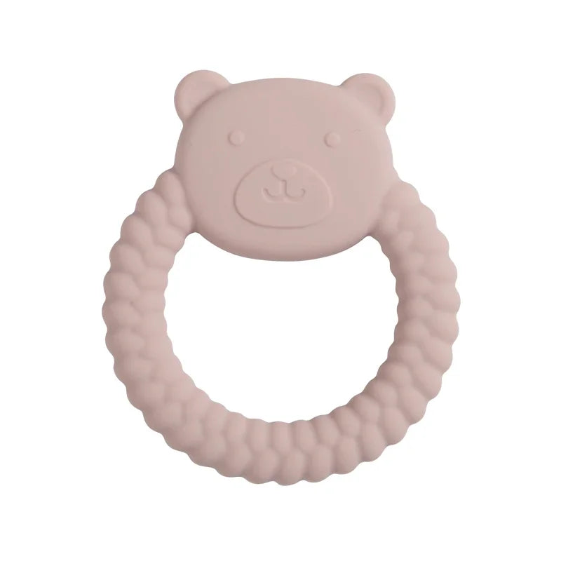 1Pcs Food Grade Baby Silicone Teether Toy Cartoon Rabbit Nursing Teething Ring BPA Free Newborn Health Molar Chewing Accessories