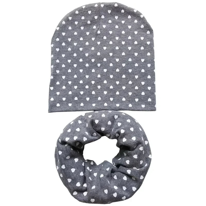 Winter Spring Cotton Baby Hat Scarf Infant Hat Set Duvet Fabric Beanie Hats for Kids Baby Girl Hat Baby Boy Hat Plush Warm Hat