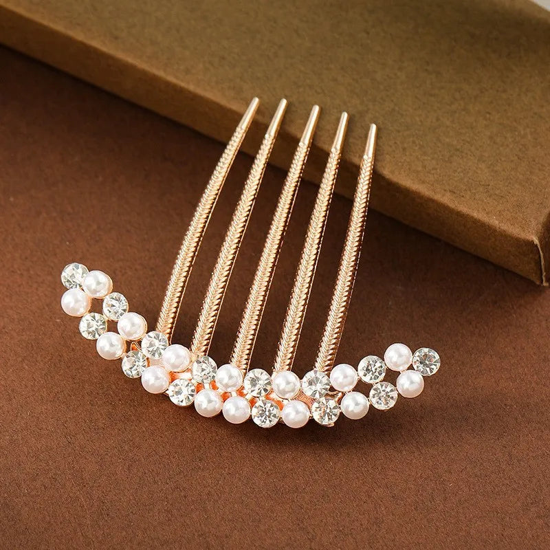 Women Bridal Flower Rhinestone Hair Combs Clips Wedding Hair Accessories Hair Pin Bride Barrette Hair Tiara Jewelry Accessories
