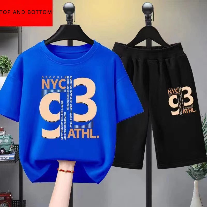 Summer Baby Boy Clothes Set Children Girls Letter Printed T-Shirts and Shorts 2 Pieces Suit Kid Casual Top Bottom Tracksuits