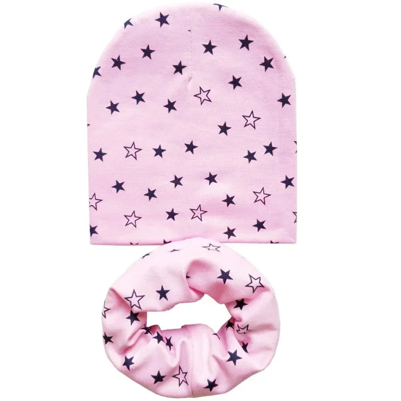 Winter Spring Cotton Baby Hat Scarf Infant Hat Set Duvet Fabric Beanie Hats for Kids Baby Girl Hat Baby Boy Hat Plush Warm Hat
