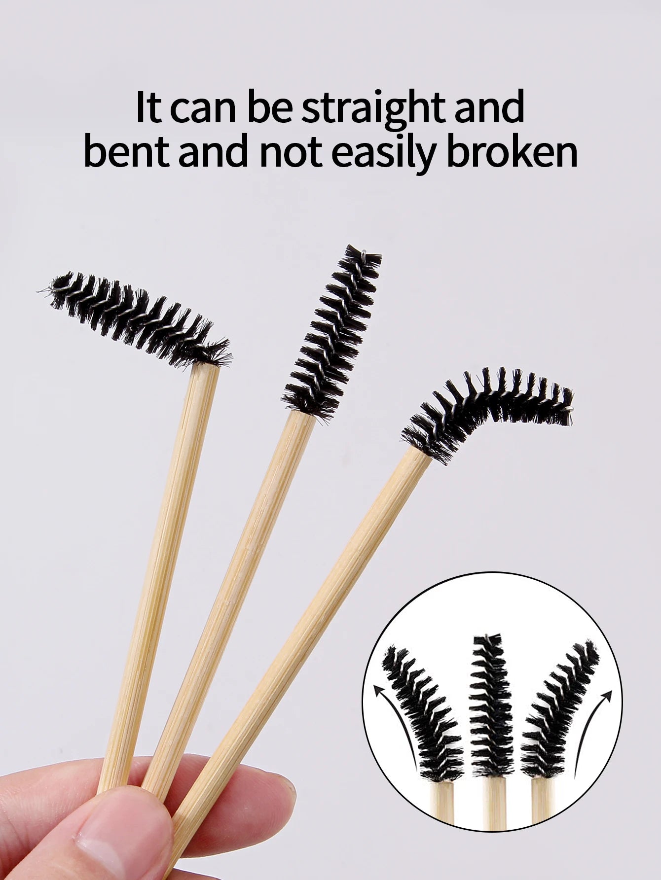 50Pcs Bamboo Handle Eyelash Brush Makeup Brush Eyelash Extension Mascara Wands Applicators Eye Lash Curling Comb Makeup Tools ﻿ - My Store