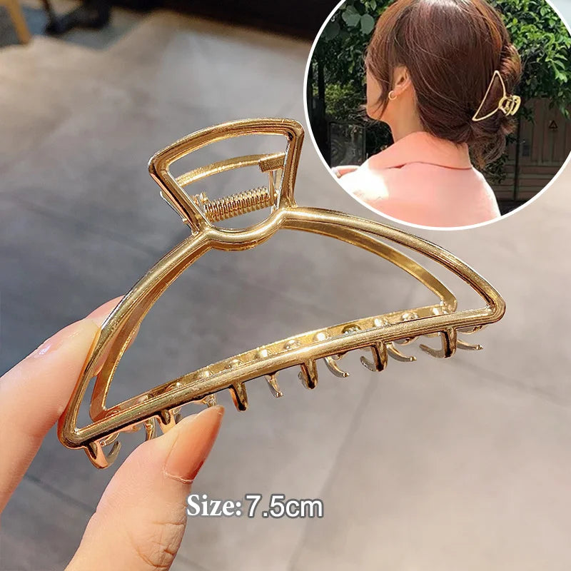 Women Geometric Hair Claw Girls Clamps Fashion Metal Hair Crab Cross Hair Clips Headband Hairpin Fashion Hair Accessories