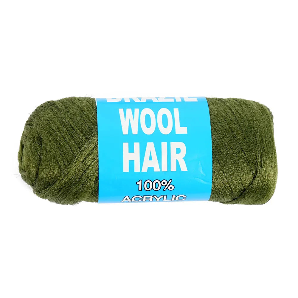 Synthetic Brazilian Wool Hair Extension for Women  African Low Temperature Senegalese Twist Faux Locs Wraps Jumbo Braiding Hair