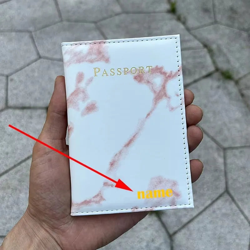 Customize Name Passport Cover Travel Wallet Covers for Passports Gold Letters Passeport Personnalisé