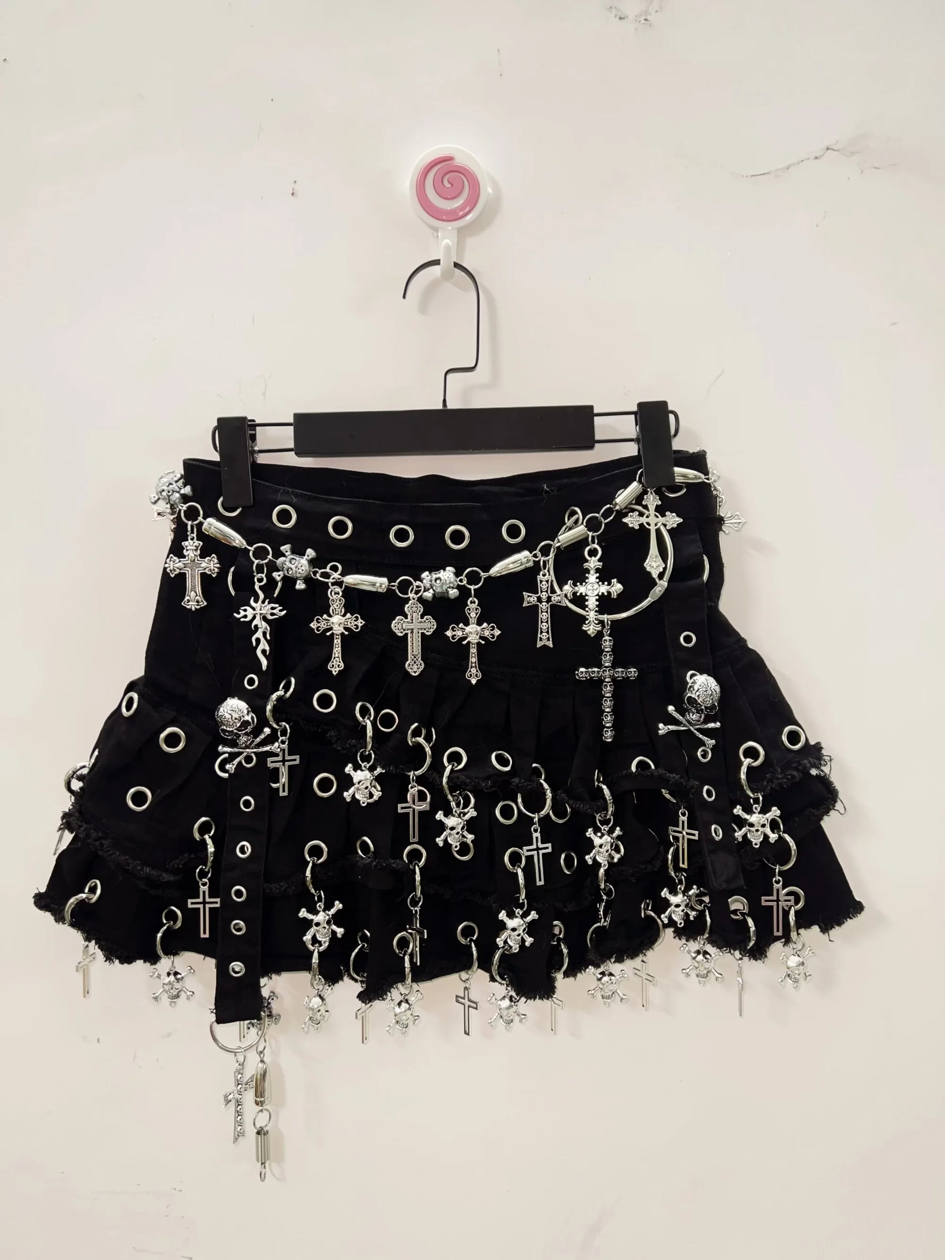 Cowboy Skirt Harajuku Fashion Cross Skirt Skull Short Skirts Y2k Fashion Gothic Skirt Y2k Short Skirts  Vintage Short Skirts