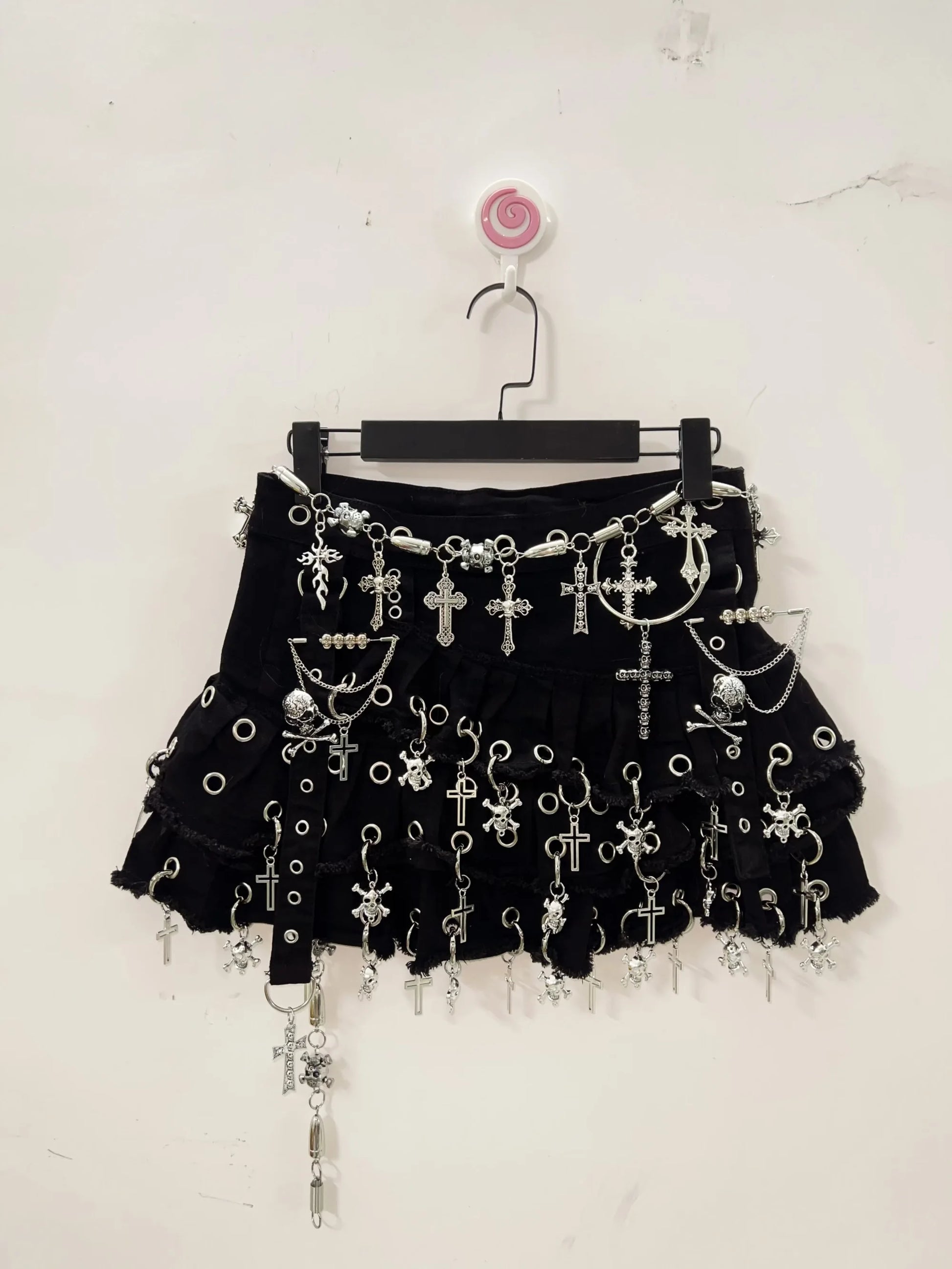 Cowboy Skirt Harajuku Fashion Cross Skirt Skull Short Skirts Y2k Fashion Gothic Skirt Y2k Short Skirts  Vintage Short Skirts