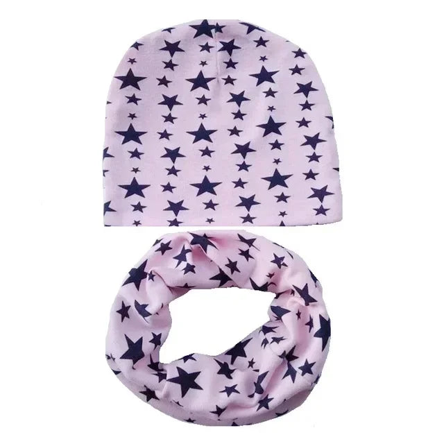 Winter Spring Cotton Baby Hat Scarf Infant Hat Set Duvet Fabric Beanie Hats for Kids Baby Girl Hat Baby Boy Hat Plush Warm Hat