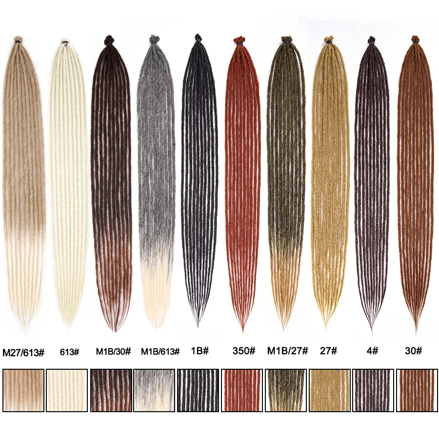 5 Strands Reggae Synthetic 20 36inch Handmade Dreadlocks Hair Extensions Faux Locks Crochet Hair Braid Hairpiece for Women/Men