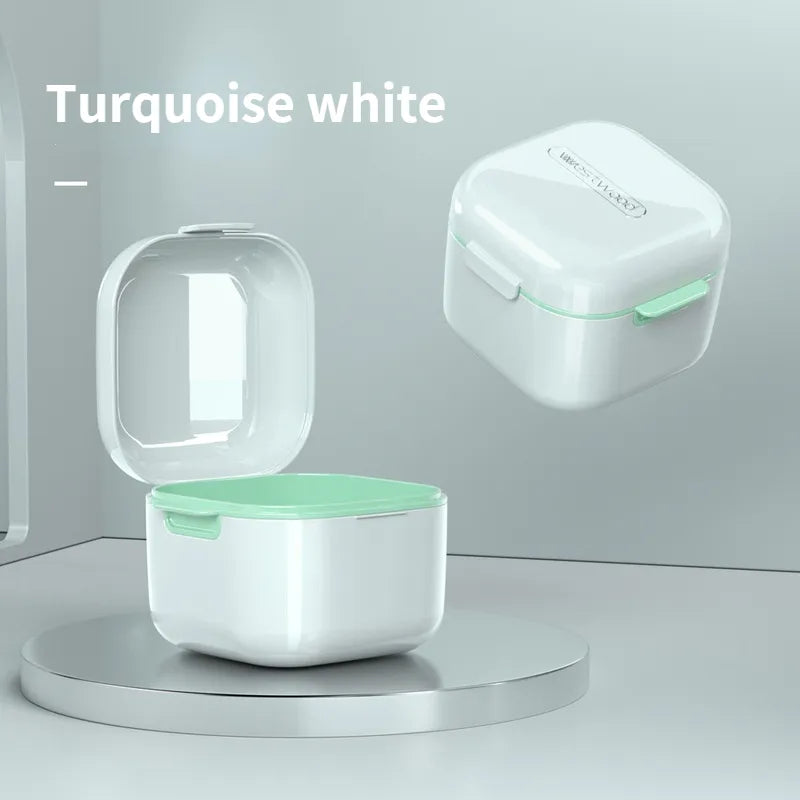 High Quality Orthodontic Retainer Braces Storage Box Soaking Invisible Teeth Denture Cleaning Tooth Storage Portable Belt Case