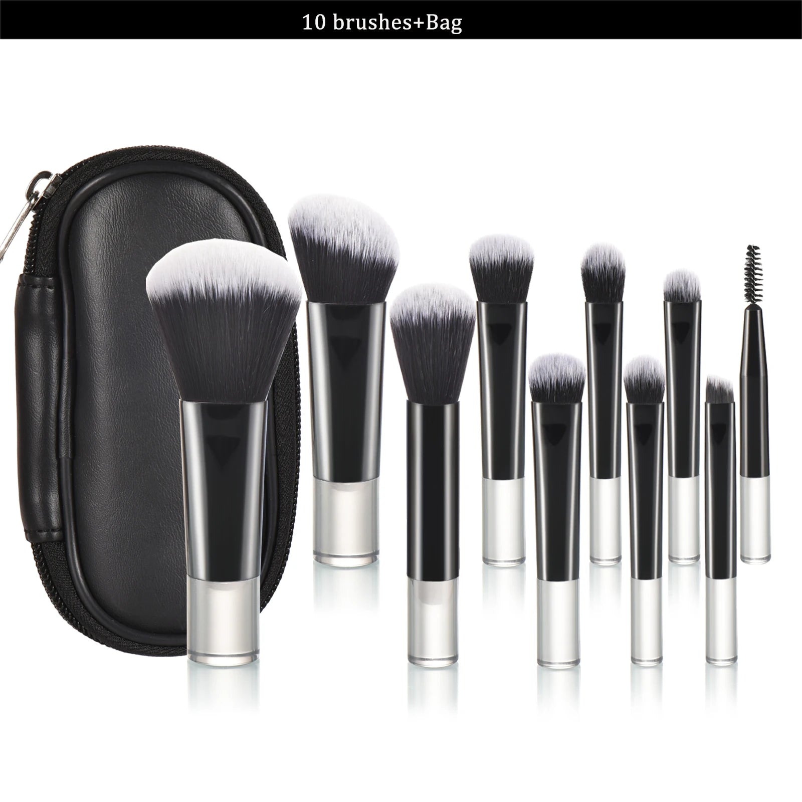 10 Color Mini Makeup Brush Travel Portable Makeup Tool Makeup Puff - Palm Brush Professional Makeup Tool Set Christmas Gift - My Store