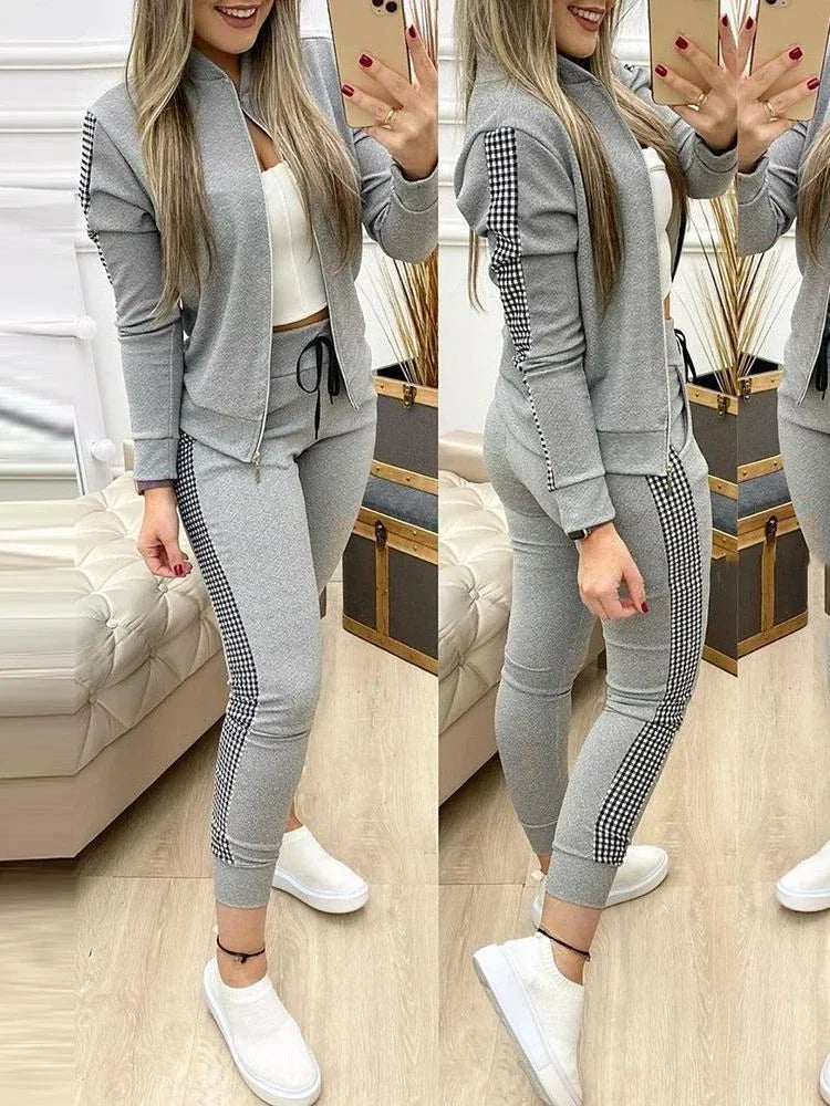 Trend Leopard 2 Two Piece Set Women Outfits Activewear Zipper Top Leggings Women Matching Set Tracksuit Female Outfits for Women