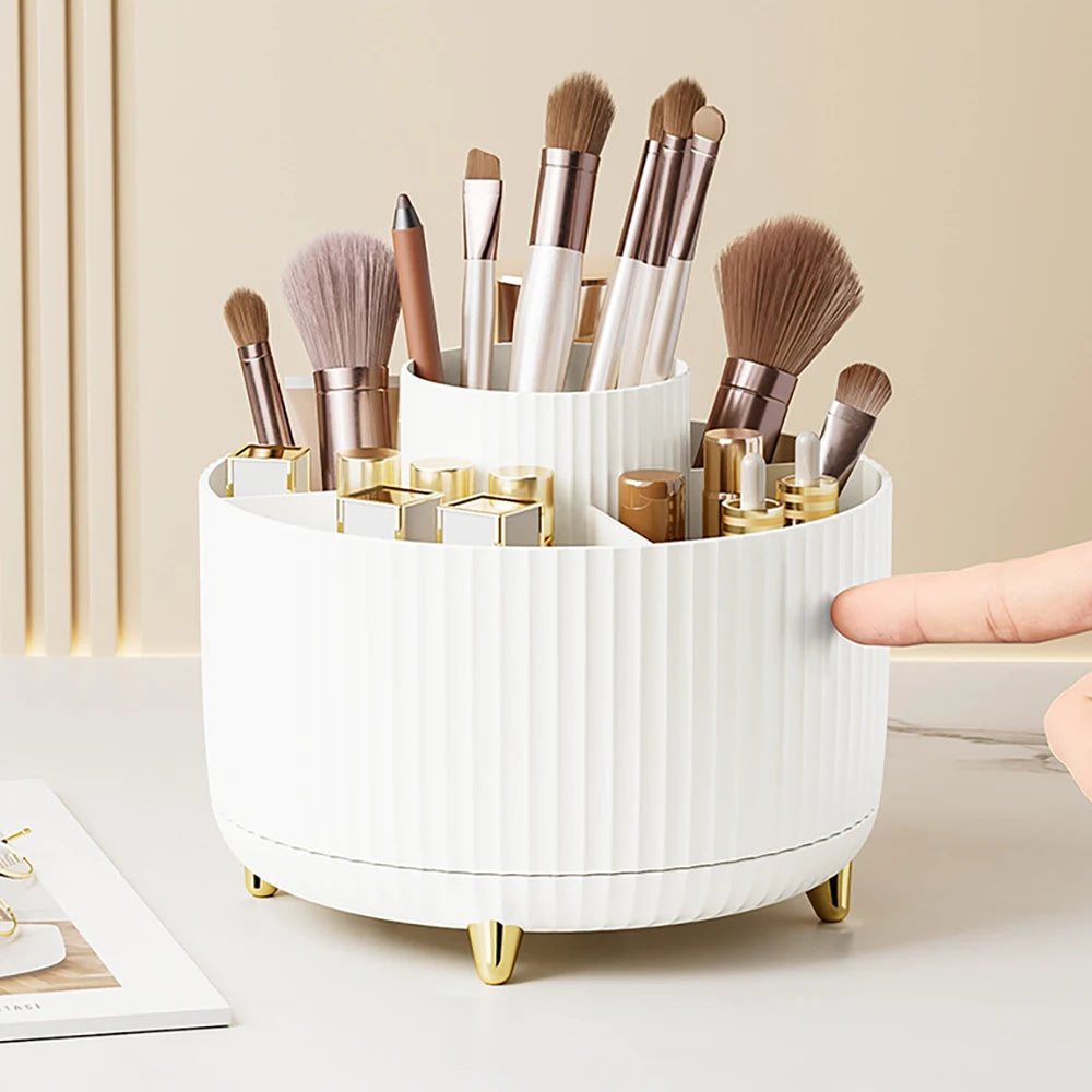 360 Rotating Makeup Desktop Cosmetic Storage Box Organizer Large Capacity for Bathroom Portable Lipstick Makeup Brush Pen Holder - My Store