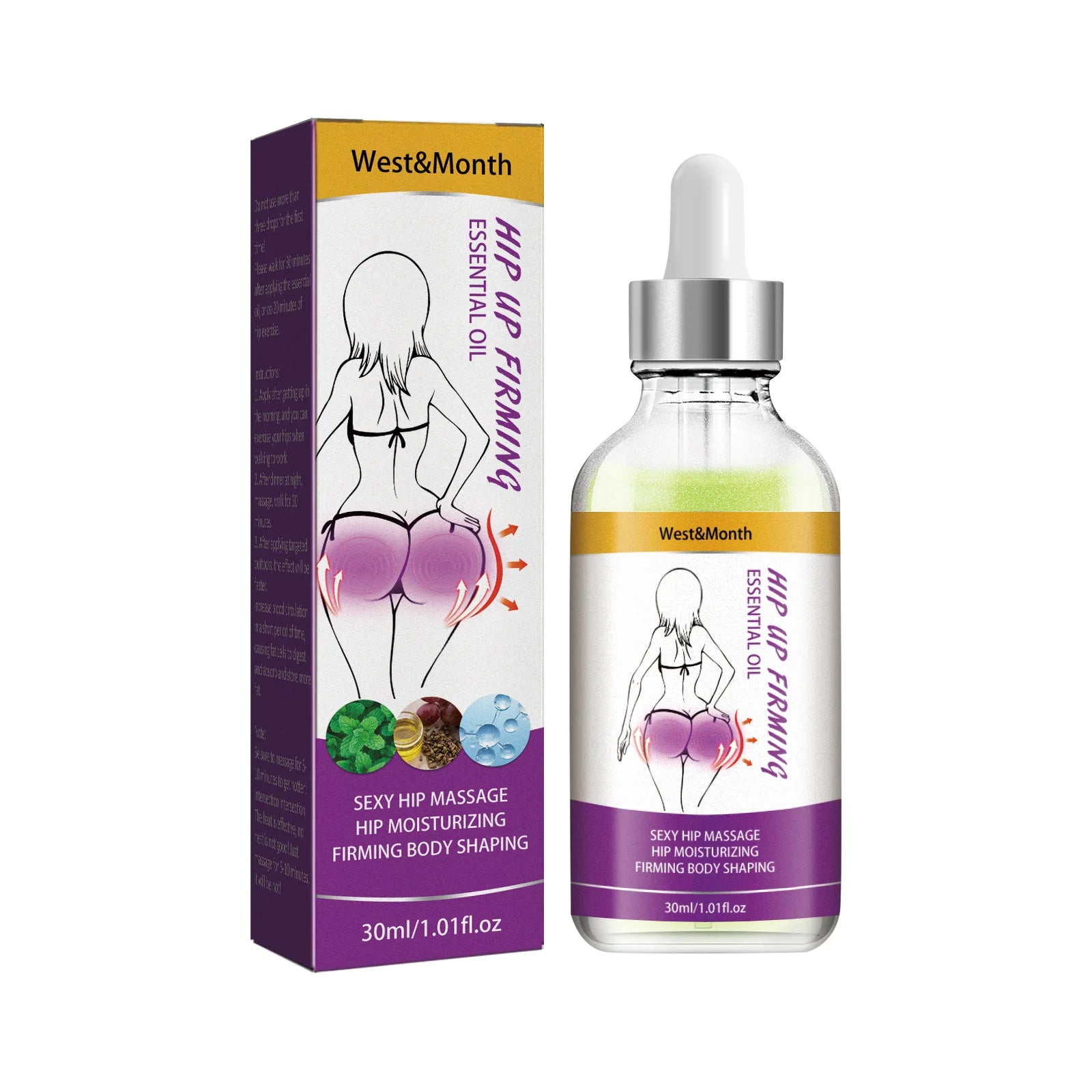 Buttock Massage Essential Oil Effective Hip Lift Up Enhancement Shaping Firming Big Ass Plumping Sexy Lady Butt Enlargement Oil