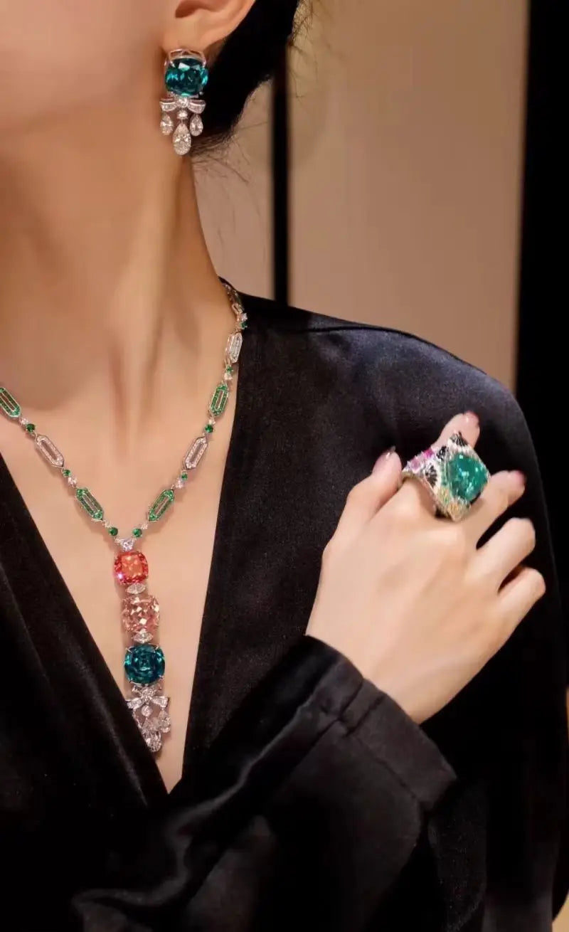 ZOCA 925 Silver Jewelry Certified Original Luxury Jewelry Sets Gold Necklace Jewelry for Women