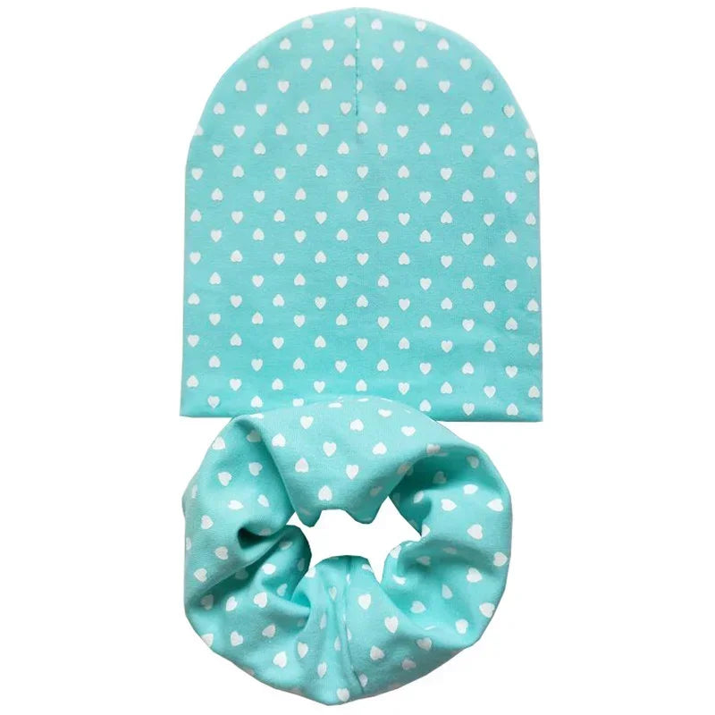 Winter Spring Cotton Baby Hat Scarf Infant Hat Set Duvet Fabric Beanie Hats for Kids Baby Girl Hat Baby Boy Hat Plush Warm Hat